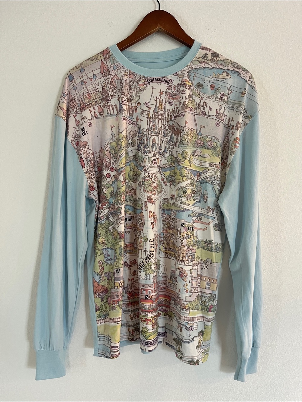 DISNEY WORLD Park Map Print Long Sleeve T-Shirt